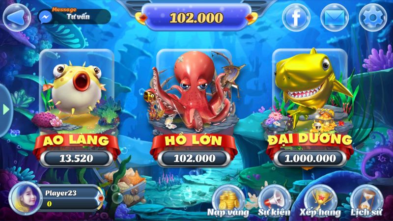Các loại phòng chơi trong Bắn Cá Đại Dương 